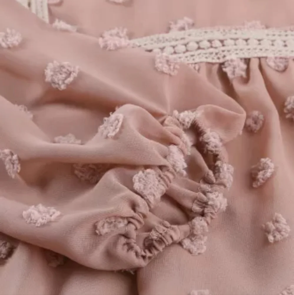 ❤️🎉HP🎉New Ruffled Swiss Dot Split Neck Ruffle Babydoll Blouse - Picture 9 of 16